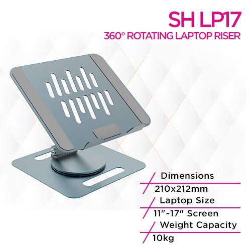Skill Tech 360° Rotating Laptop Riser - SH LP17 (Fit Most 11" - 17" Screen) - TUZZUT Qatar Online Shopping