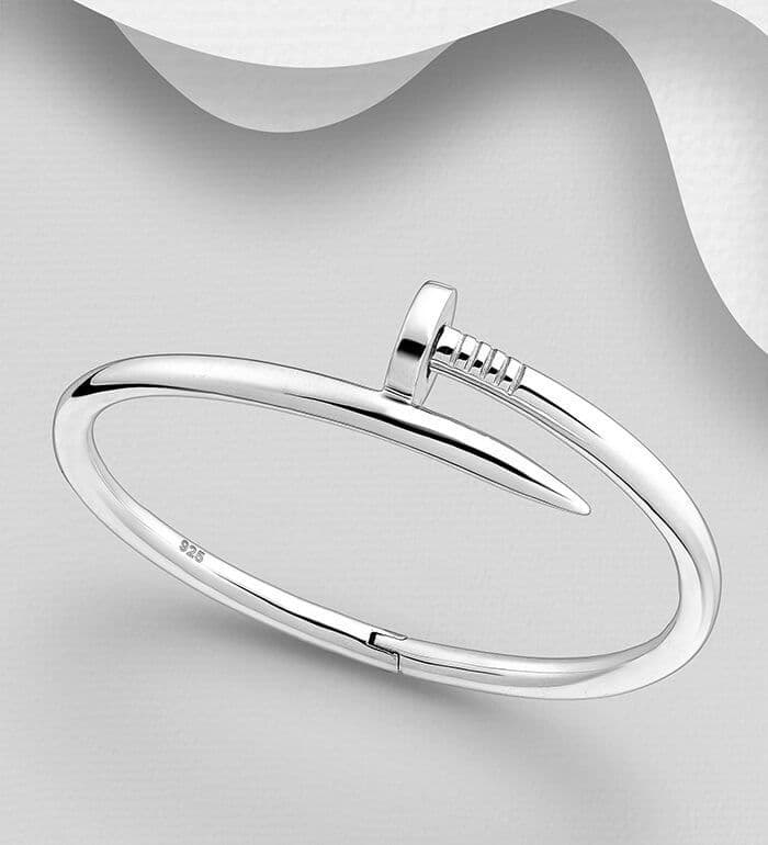 Silver Nail Bracelet DN2117 - TUZZUT Qatar Online Shopping