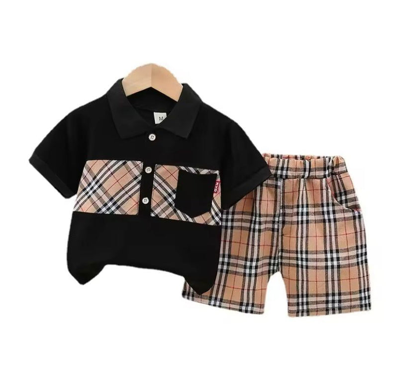 Korean style suit baby boy casual shorts two-piece 276975  (100cm)