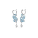 Swan Pendant Earrings DN2056 - TUZZUT Qatar Online Shopping