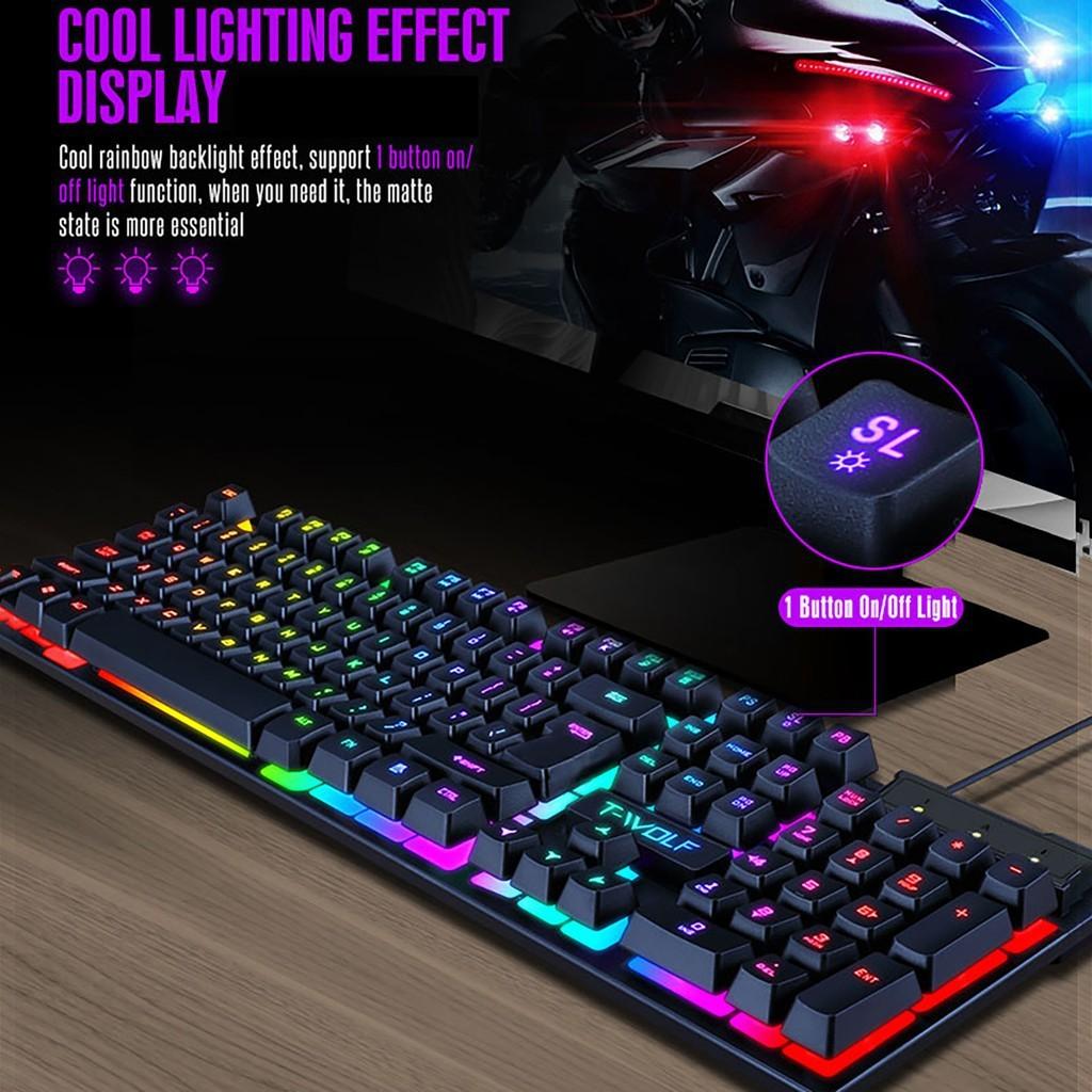 Thunder Wolf TF200 Gaming Wired USB Keyboard And Mouse Set -465239 Thunder Wolf TF200 Gaming Wired USB Keyboard And Mouse Set -465239