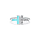 Diamond and Turquoise Wire Ring DN1009 - TUZZUT Qatar Online Shopping