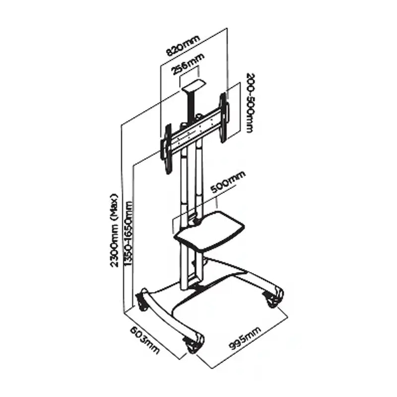 Skill Tech Heavy-Duty Height Adjustable Professional TV Trolley Stand - NB AVA-1800-70-1P (Fits Most 55 Skill Tech Heavy-Duty Height Adjustable Professional TV Trolley Stand - NB AVA-1800-70-1P (Fits Most 55