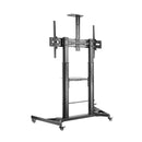 Large Screen Telescopic Extra Heavy Duty Steel TV Stand Cart - SH 666TB (Fits Most 60″ ~ 100″ Screen, Weight Capacity 100kg) - TUZZUT Qatar Online Shopping