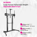 Large Screen Telescopic Extra Heavy Duty Steel TV Stand Cart - SH 666TB (Fits Most 60″ ~ 100″ Screen, Weight Capacity 100kg) - TUZZUT Qatar Online Shopping