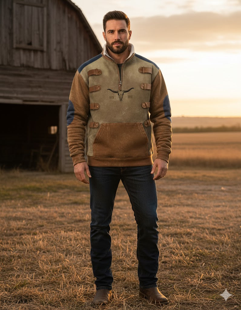 Men's Cowboy 3D Print Sweatshirt Jacket 2296 - TUZZUT Qatar Online Shopping