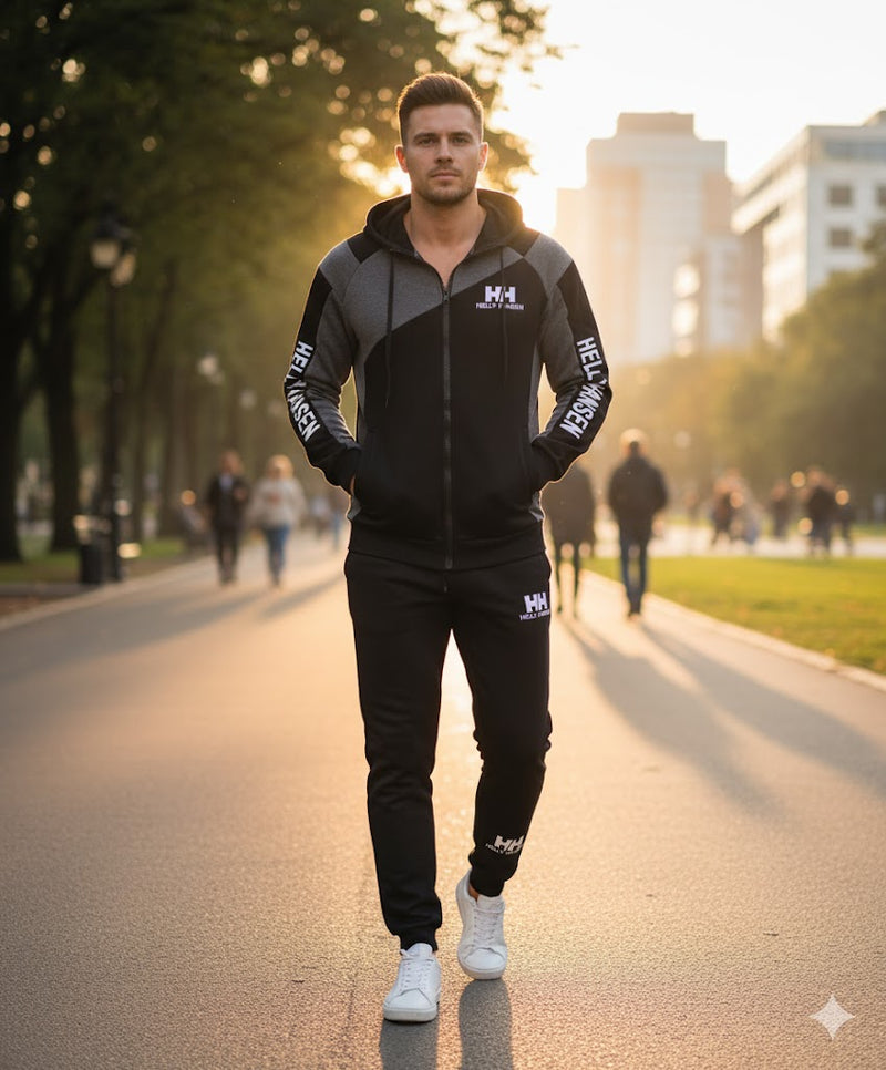 Mens Zip Up Hoodie Tracksuit 2 Pc Set S4989224 - TUZZUT Qatar Online Shopping