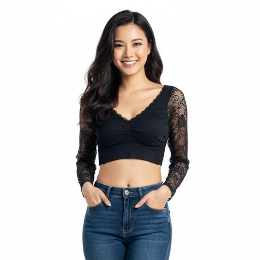 Women's Sleaveles Lace Bra Soft Cups Blouse  B-252033 - TUZZUT Qatar Online Shopping