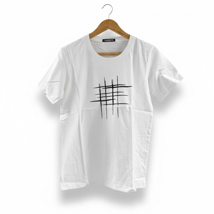 Women's Lines Print T-Shirts L 458326 Women's Lines Print T-Shirts L 458326