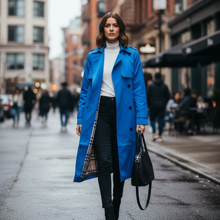 Women's Stylish Blue Clothing Long Sweater Coat B335488 - TUZZUT Qatar Online Shopping