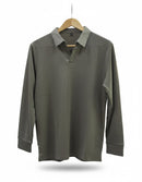 Men's Long Sleeve Slim-fit Tshirt Green 175527 - TUZZUT Qatar Online Shopping