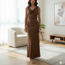 Women's charming, vintage-style white floral maxi Party Wear B743678 - TUZZUT Qatar Online Shopping