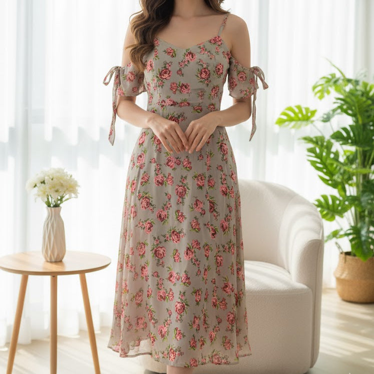 Women's luxurious fabric and graceful silhouett maxi Party Wear 619258 - TUZZUT Qatar Online Shopping