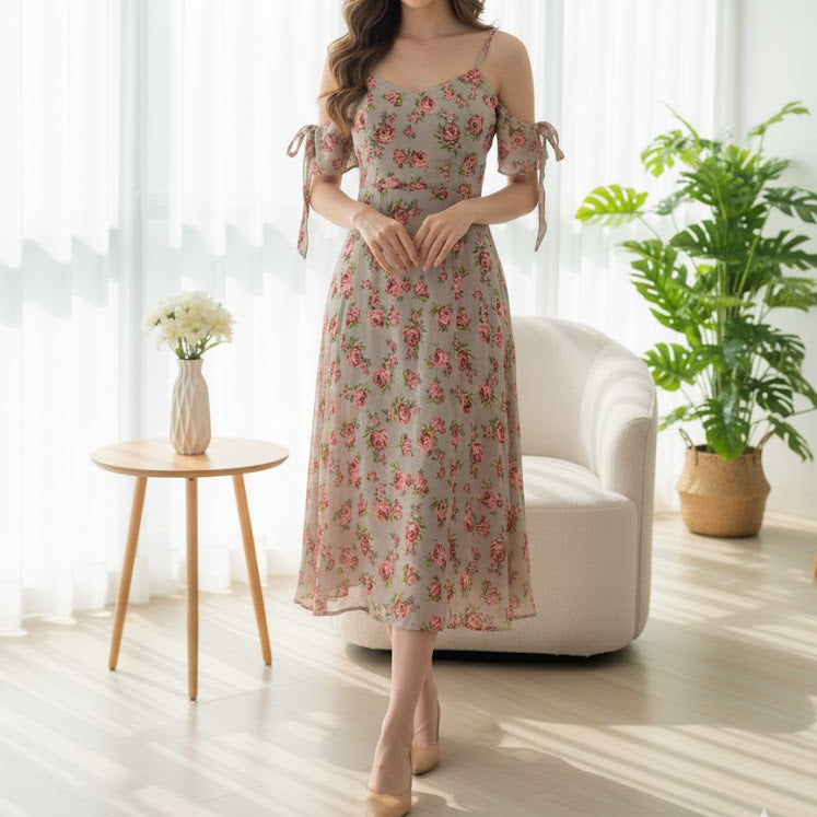 Women's luxurious fabric and graceful silhouett maxi Party Wear 619258 - TUZZUT Qatar Online Shopping