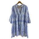 Women's Elegant Blue Printed Dresses for Women S 228450 - TUZZUT Qatar Online Shopping