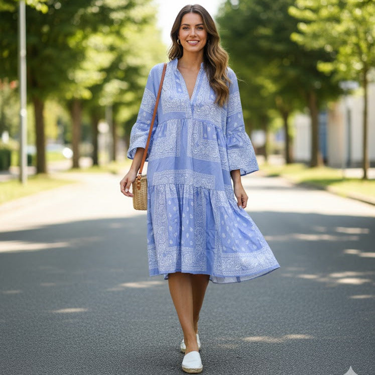 Women's Elegant Blue Printed Dresses for Women S 228450 Women's Elegant Blue Printed Dresses for Women S 228450