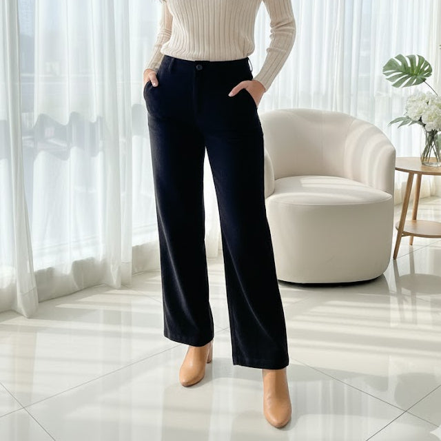 Women's Solid Coloure Fleece Wide -Leg Pants B376404 Women's Solid Coloure Fleece Wide -Leg Pants B376404