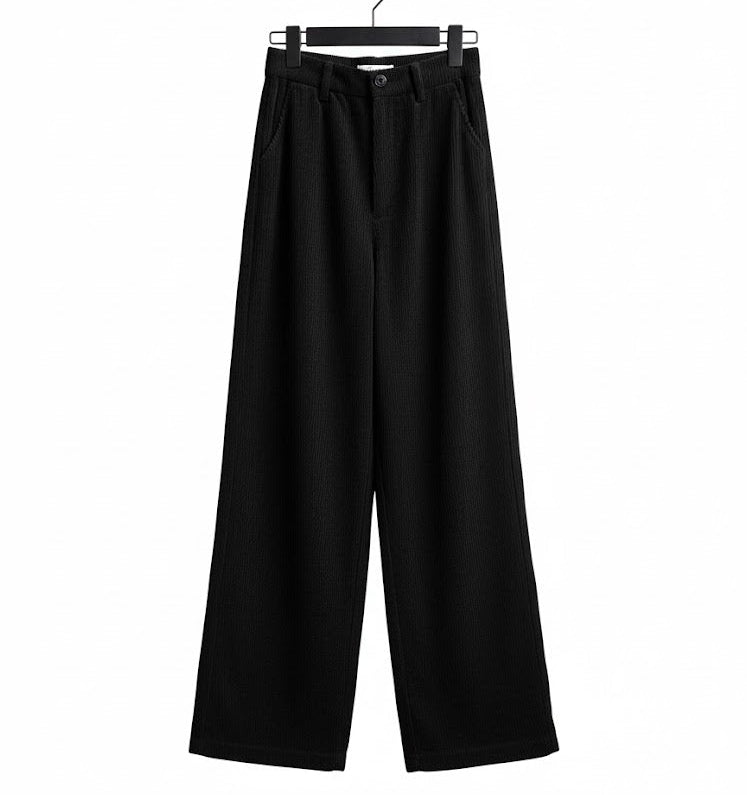 Women's Solid Coloure Fleece Wide -Leg Pants B376404 - TUZZUT Qatar Online Shopping