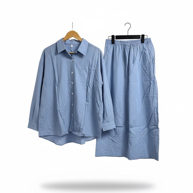 Women's Stylish 2pc Blue Outfit Dress 51548700 - TUZZUT Qatar Online Shopping