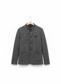 Grey Cotton Wool Blend Buttoned Pockets Jacket 178932 - TUZZUT Qatar Online Shopping