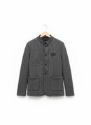 Grey Cotton Wool Blend Buttoned Pockets Jacket 178932 - TUZZUT Qatar Online Shopping