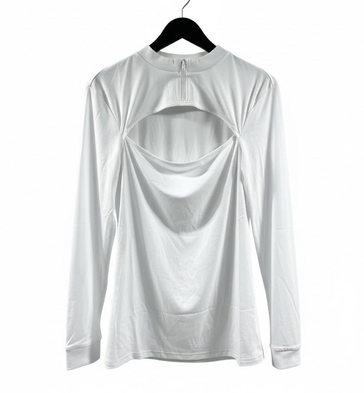 Women's White Full Sleeve TShirt Tops S5194730