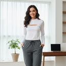 Women's White Full Sleeve TShirt Tops S5194730 - TUZZUT Qatar Online Shopping