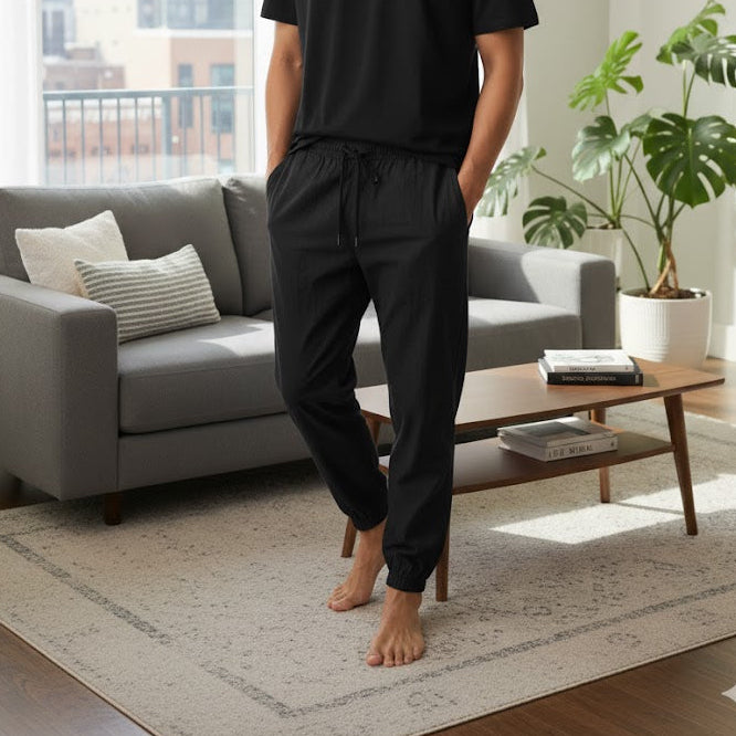 Men's Relaxed-Fit Cuffed Track Pants with Drawstring Waist L S4562500 Men's Relaxed-Fit Cuffed Track Pants with Drawstring Waist L S4562500