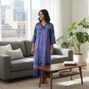 Women's Relaxed V-Neck Kaftan Lounger Night Dress 552321 - TUZZUT Qatar Online Shopping