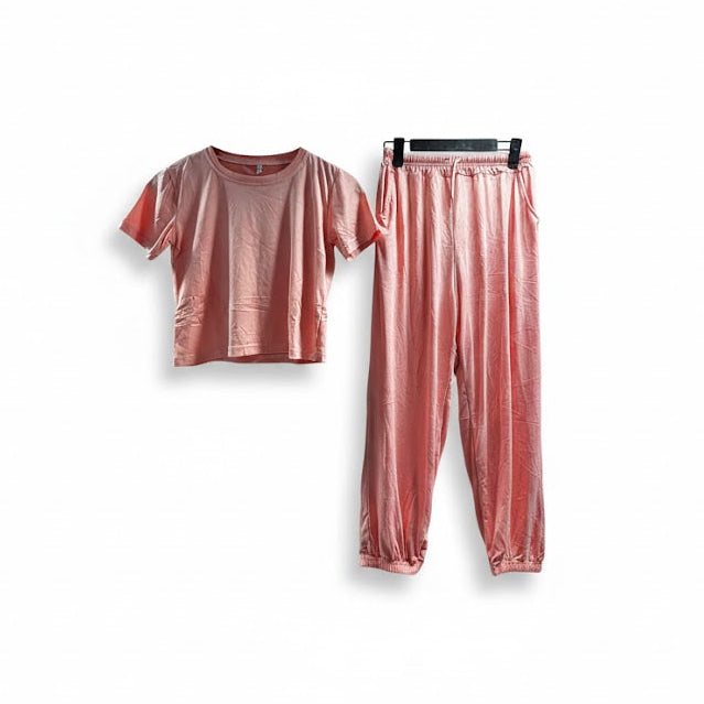 Women's The Ultimate Comfort Set Soft Peach T-Shirt & Jogger Lounge Wear 5219810 Women's The Ultimate Comfort Set Soft Peach T-Shirt & Jogger Lounge Wear 5219810