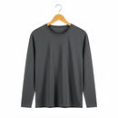 Men's Charcoal Long-Sleeve Crew Neck T-Shirt 002107 - TUZZUT Qatar Online Shopping