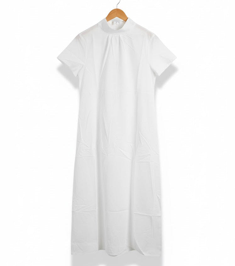 Women's Pure Comfort, Refined Style: The Gathered White Dress XL 115338 - TUZZUT Qatar Online Shopping
