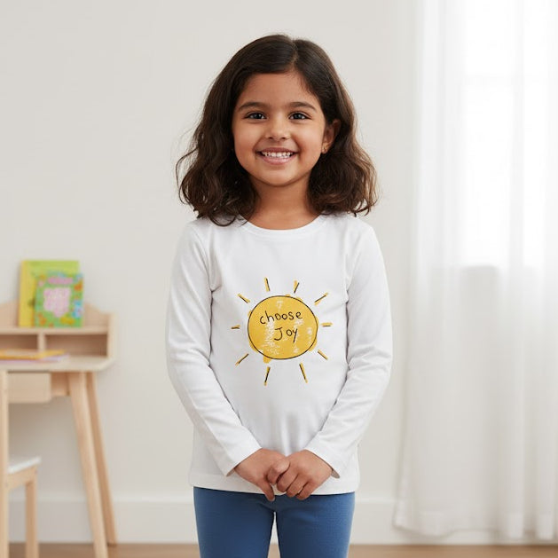 Kids Cozy Cotton Long-Sleeve Shirt for Kids with Sun Graphic 4-5Y X523690 - TUZZUT Qatar Online Shopping