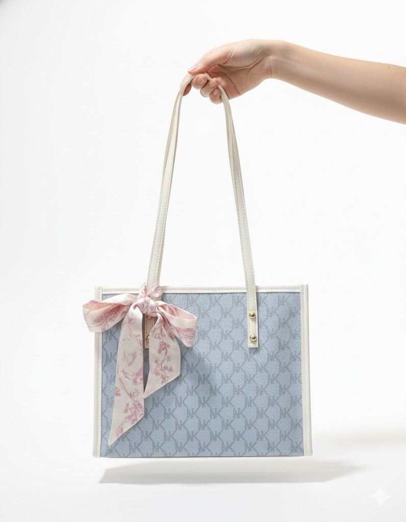 Zipper Closure Scarf Tote Bag 7548 - TUZZUT Qatar Online Shopping