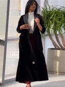 Casual Long Overcoat Abaya Trench Coat 175114 - TUZZUT Qatar Online Shopping