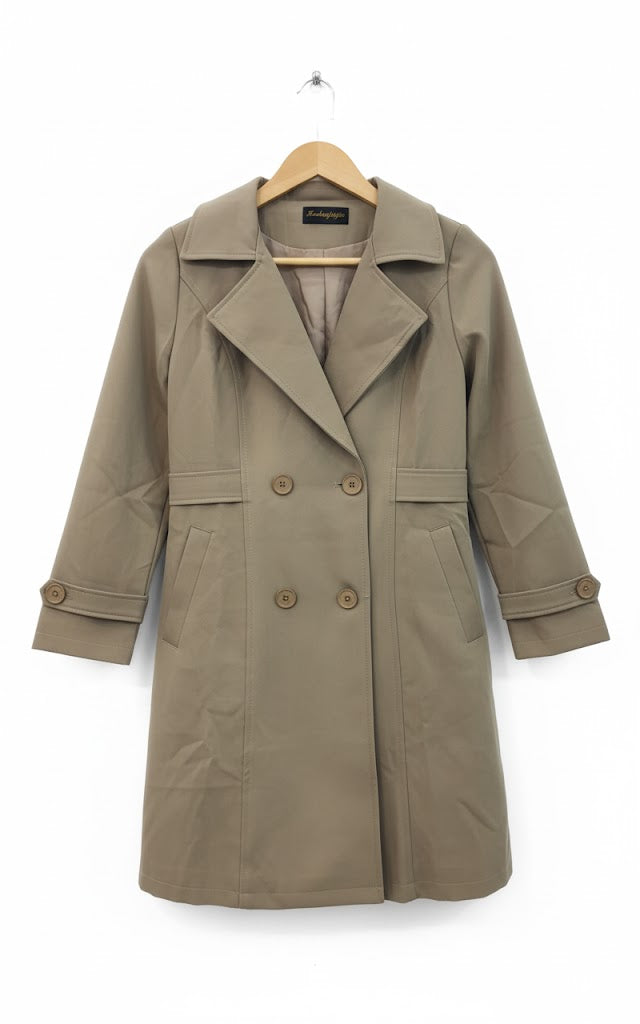 Effortless Chic Short Trench Coat 172244 - TUZZUT Qatar Online Shopping