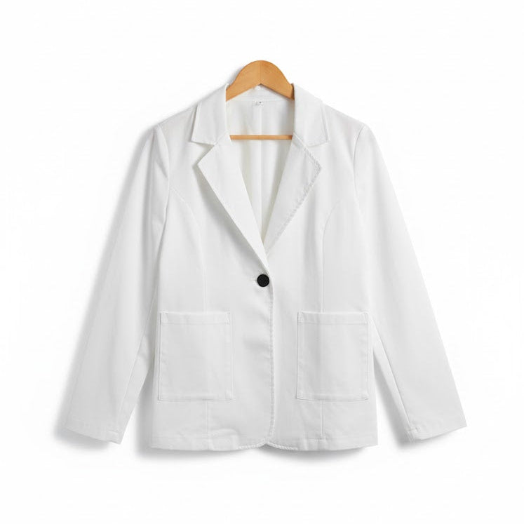 Women's New White Jacket blazer 33009 - TUZZUT Qatar Online Shopping