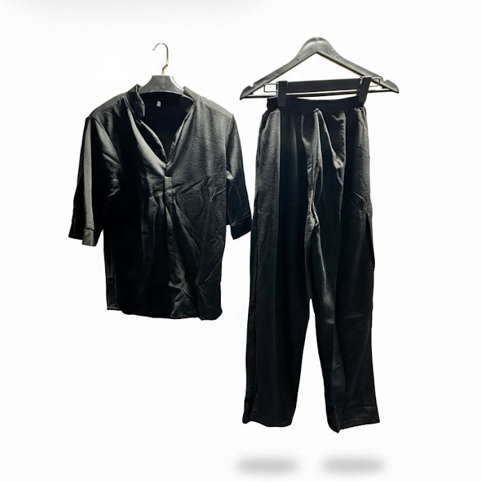 Women's Black Essential Two-Piece Set B-294651 - TUZZUT Qatar Online Shopping