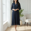 Women's Effortless Sophistication in Midnight Blue Dress B-297791 - TUZZUT Qatar Online Shopping
