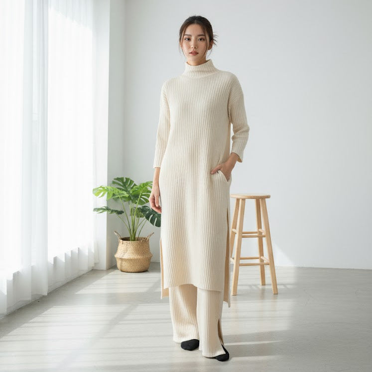 Women's Long Trending Biege Dress M 542698 - TUZZUT Qatar Online Shopping