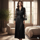 Women's Nighttime Glamour Sheer Lace Sleeve Dressing Gown 3478012 - TUZZUT Qatar Online Shopping