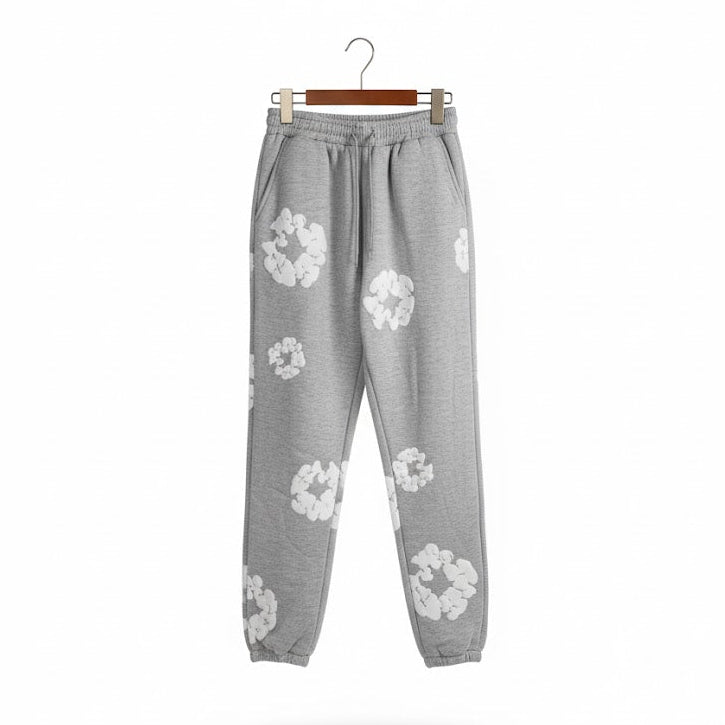 Women's Streetwear Statement: Elevated Cloud-Print Joggers M B-8632 - TUZZUT Qatar Online Shopping