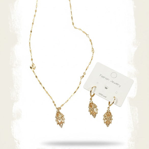 Women's Delicate Leaf Jewelry Set B-338664 - TUZZUT Qatar Online Shopping