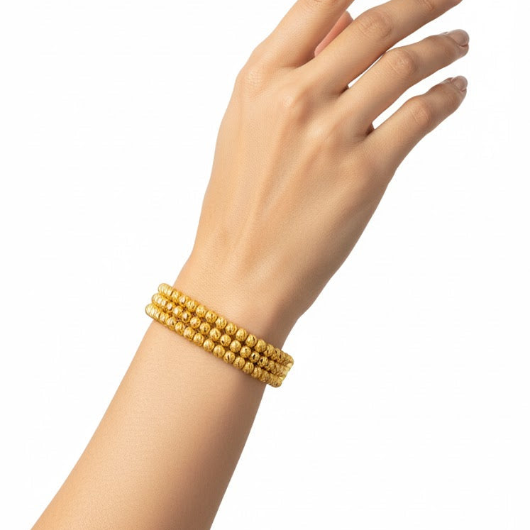 Three Thread Bouncy Beed Bracelet B-331715 - TUZZUT Qatar Online Shopping
