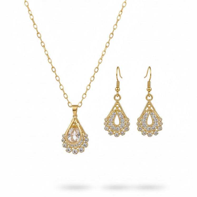 Women's Diamond Necklace Earrings Set B-338664 - TUZZUT Qatar Online Shopping