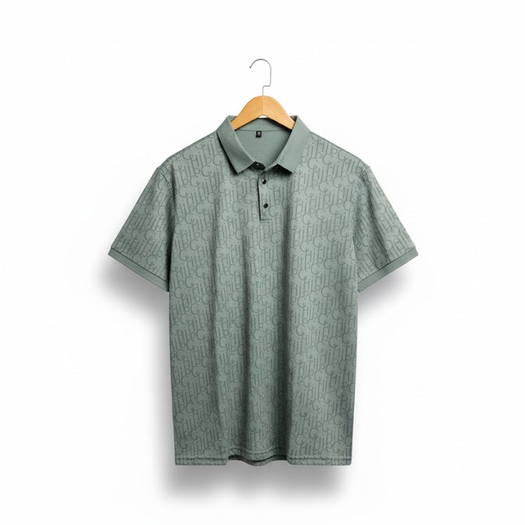 Men's Unique Print Perfect Fit Collar T-shirt T210310 - TUZZUT Qatar Online Shopping