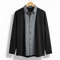 Men's green cardigan over a grey button-up shirt  T2660 - TUZZUT Qatar Online Shopping