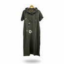 Women's hooded maxi length piece relaxed and modern graphic style S121989 - TUZZUT Qatar Online Shopping