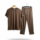 Mens Premium Ribbed T-Shirt and Pant Set S986590 - TUZZUT Qatar Online Shopping