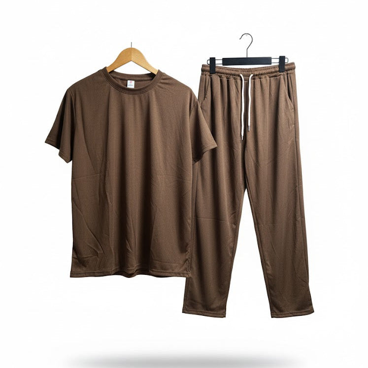 Mens Premium Ribbed T-Shirt and Pant Set S986590 - TUZZUT Qatar Online Shopping